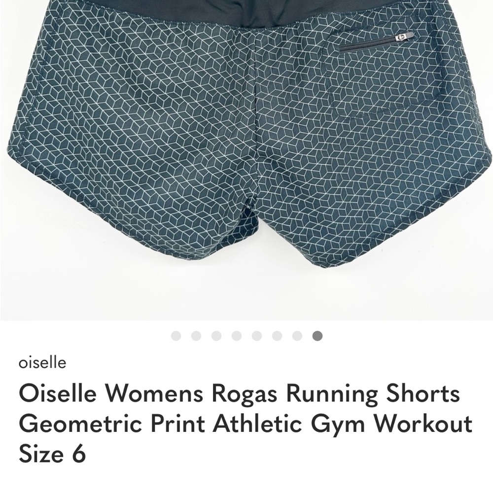 Oiselle Womens Rogas Running Shorts Geometric Print Athletic Gym Workout Size 6 - Picture 2 of 7